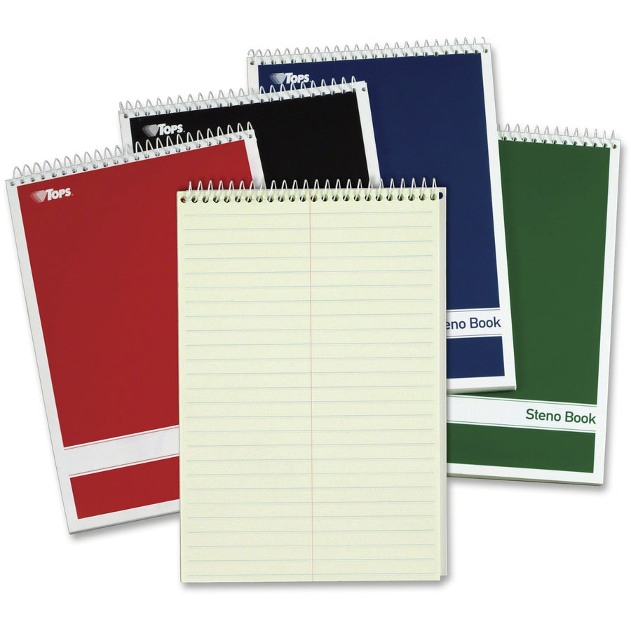 TOPS Gregg-ruled Steno Book, 6" x 9", Wire Bound, 15 lb, 1.3", 80, Acid-free, 1 / Pack, TOP80221