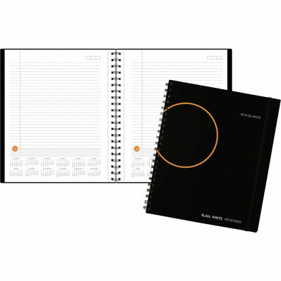 ACCO At-A-Glance Plan. Write. Remember. Undated Planning Notebook with Reference Calendars, Black, 8 1/2", 3EA/PK 4PK/CT — view 1