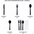 Eco-Products 6" Recycled Polystyrene Forks, Black, 20 / Carton, ECOEP-S112