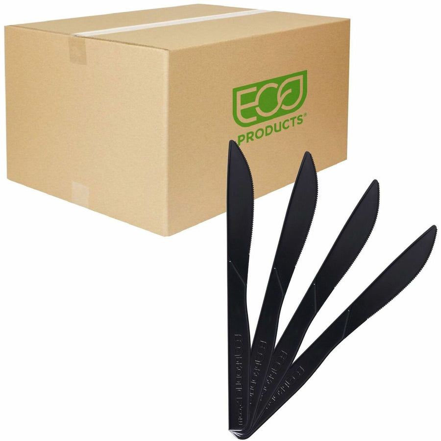 Eco-Products 6" Recycled Polystyrene Knives, Black, 20 / Carton, ECOEP-S111