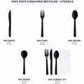 Eco-Products 6" Recycled Polystyrene Spoons, Black, 20 / Carton, ECOEPS113