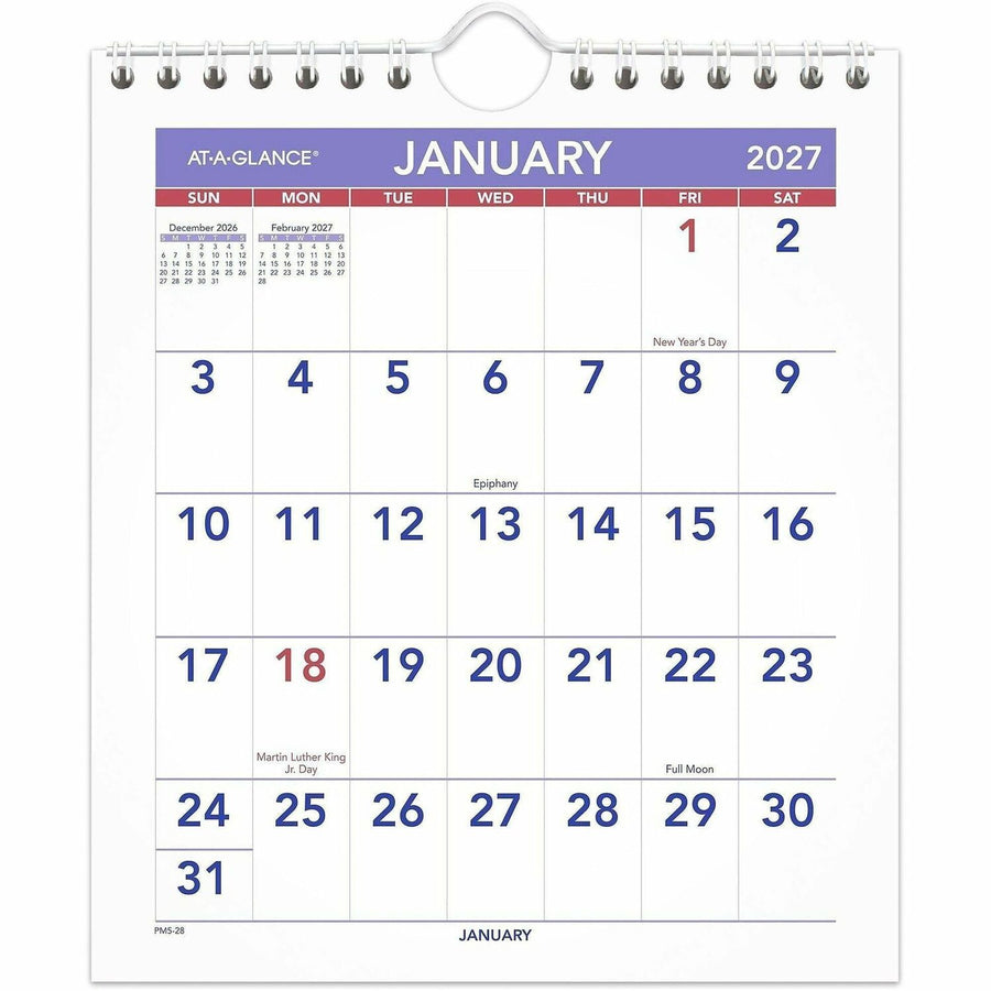 ACCO At-A-Glance Wall Calendar, White, 6 1/2", 3EA/PK 4PK/CT — view 1