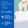 Kimberly-Clark Surpass Flat Box Facial Tissue for Business, White, 1 Carton, KCC21340