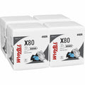 Kimberly-Clark Wypall PowerClean X80 Heavy Duty Cloths Extended Use Cloths - Quarter-fold, White, 1 Carton, KCC41026