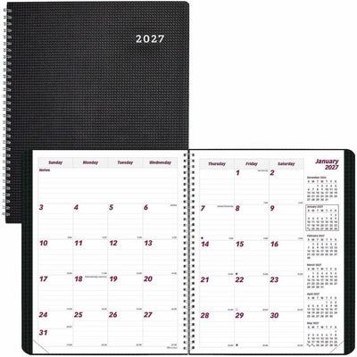 Dominion Blueline Brownline Monthly Planner, Black, 11", REDCB1262VBLK