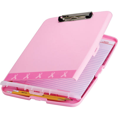 Officemate Breast Cancer Awareness Slim Clipboard Storage Box, Pink, 11" Width, OIC08925