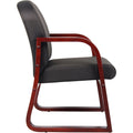 Norstar Office Boss Mahogany Frame Side Chair, Black, BOPB9570BK