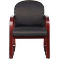 Norstar Office Boss Mahogany Frame Side Chair, Black, BOPB9570BK