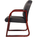Norstar Office Boss Mahogany Frame Side Chair, Black, BOPB9570BK