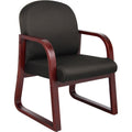 Norstar Office Boss Mahogany Frame Side Chair, Black, BOPB9570BK