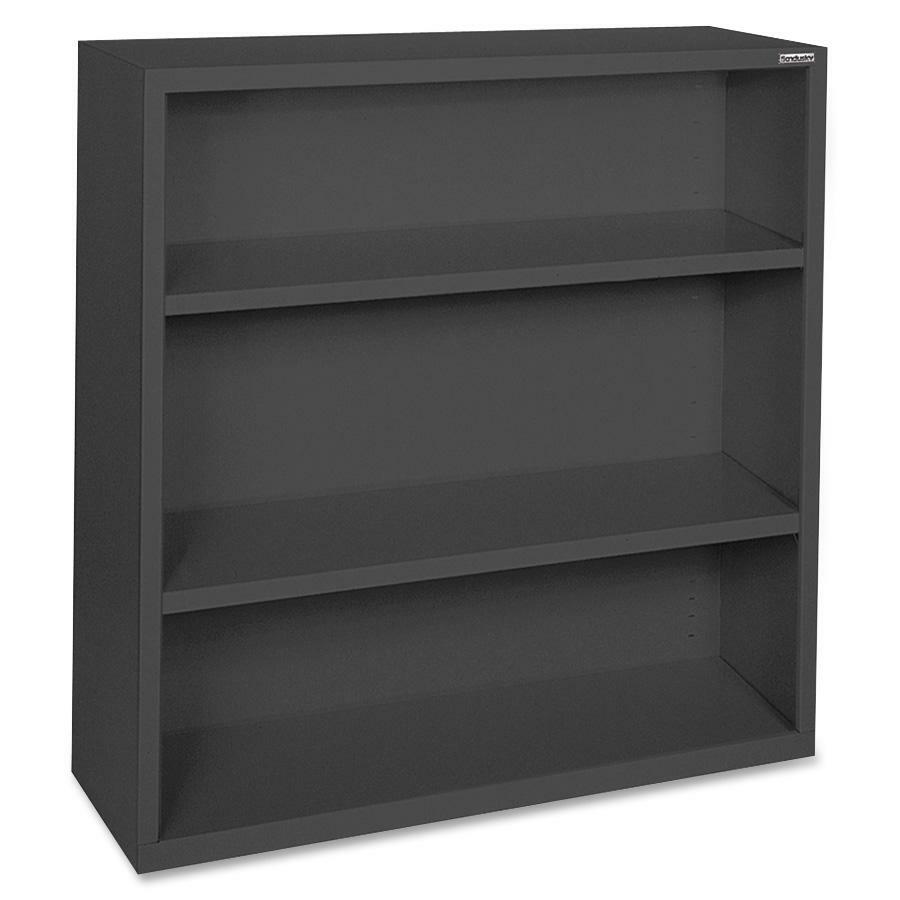 Lorell Fortress Series Bookcase, 34.5" x 42", Black, Steel, LLR41285