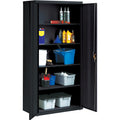 Lorell Fortress Series Storage Cabinet, Black, LLR41308