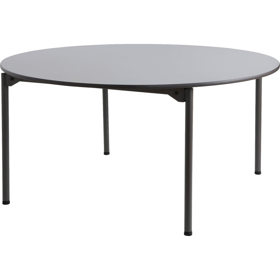 Iceberg Maxx Legroom Wood Round Folding Table, Non-marring Feet, ICE65867