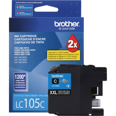 Brother Innobella LC105C Original High Yield Inkjet Ink Cartridge - Cyan -, BRTLC105C