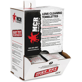 MCR Safety Crews Lens Cleaning Towelettes, 100 / Box, MCSLCT