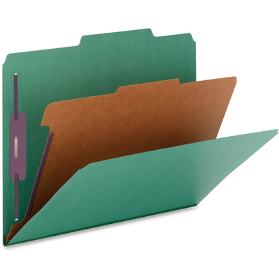 Nature Saver 2/5 Tab Cut Legal Recycled Classification Folder, Green, 8 1/2" Width x 14" Length, 10 / Box, NATSP17222