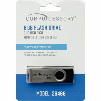 Compucessory Password Protected USB Flash Drives, Aluminum, CCS26466