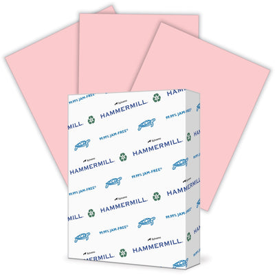 International Paper Company Hammermill Colors Recycled Copy Paper - Pink, 8 1/2" x 11", 500 / Ream, HAM104463
