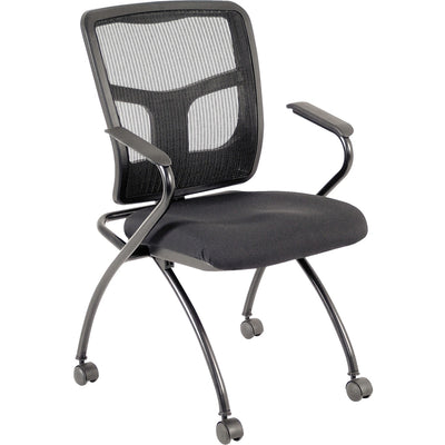 Lorell Mesh Back Nesting Training/Guest Chairs, Black, 2 / Carton, LLR84374