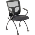 Lorell Mesh Back Nesting Training/Guest Chairs, Black, 2 / Carton, LLR84374