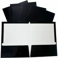 Business Source Letter Pocket Folder, Black, 8 1/2" Width x 11" Length, 1 Box, BSN44425