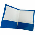 Business Source Letter Pocket Folder, Blue, 8 1/2" Width x 11" Length, 1 Box, BSN44423