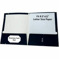 Business Source Letter Pocket Folder, Navy, 8 1/2" Width x 11" Length, 1 Box, BSN44430