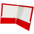 Business Source Letter Pocket Folder, Red, 8 1/2" Width x 11" Length, 1 Box, BSN44426