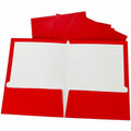 Business Source Letter Pocket Folder, Red, 8 1/2" Width x 11" Length, 1 Box, BSN44426