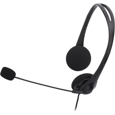 Compucessory Lightweight Stereo Headphones with Mic, Black, CCS15154
