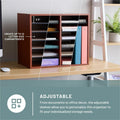 Safco Adjustable 12-Slot Wood Literature Organizer, Cherry, SAF9420CY