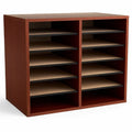 Safco Adjustable 12-Slot Wood Literature Organizer, Cherry, SAF9420CY