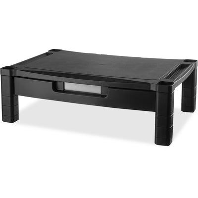 Kantek Extra-Wide Height-Adjustable Monitor Stand with Organizing Drawer, Black, KTKMS520
