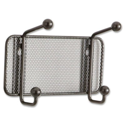 Safco Onyx Mesh Sturdy 2-Hook Garment Wall Rack, Black, SAF6401BL