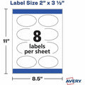 Avery Easy Peel Labels -Sure Feed - Print-to-the-Edge, Matte White, 80 / Pack, AVE22829