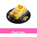 3M Post-it Sign Here Flags in Desk Grip Dispenser, Yellow, 200 / Pack, MMM680-HVSH