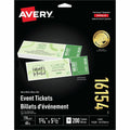 Avery Event Tickets with Tear-Away Stubs for Laser and Inkjet Printers, 1�" x 5�", Matte White, 200 / Pack, AVE16154