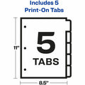 Avery Customizable Print-On(TM) Dividers, 5-Tab Set (11511), White, 1 / Set, AVE11511
