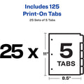Avery Customizable Print-On Dividers, White, 1 Box, AVE11517