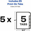 Avery Unpunched Print-On Dividers, White, 1 Box, AVE11516