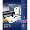 Avery Unpunched Print-On Dividers, White, 1 Box, AVE11553