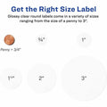 Avery Printable Round Labels, 2", Glossy Clear, 120 Labels (22825), Crystal Clear, 120 / Pack, AVE22825