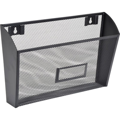 Lorell Mesh Wire Wall Pocket, Black, LLR84144