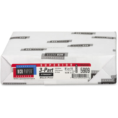 Appvion NCR Paper Superior 3-part Straight Carbonless Paper - White, Pink, 8 1/2" x 11", 1 Pack, NCR5909