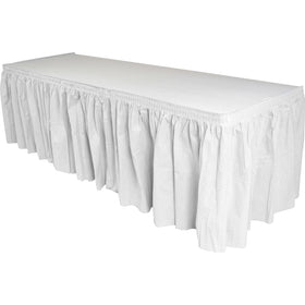 Genuine Joe Nonwoven Table Skirts, White, GJO11915