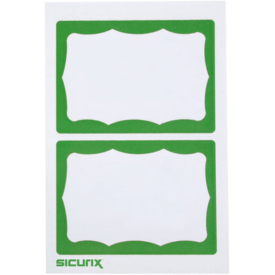 Baumgartens SICURIX Green Border Adhesive Badges 2 Per Sheet 100 Pack White, 100 / Box — view 1