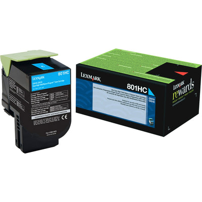 Xerox Lexmark Unison 801HC Original High Yield Laser Toner Cartridge - Cyan -, LEX80C1HC0