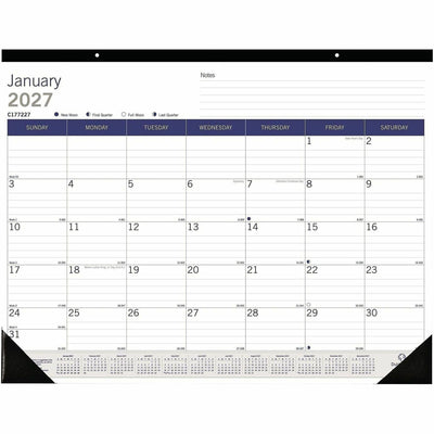 Dominion Blueline Blueline DuraGlobe Monthly Desk Pad Calendar, 22" x 17", English, 20EA/CT — view 1