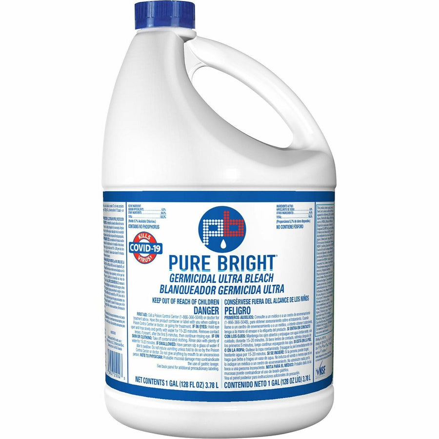 KIK Custom Pure Bright Germicidal Ultra Bleach, White, Phosphate-free, KIK8635042
