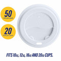 Genuine Joe Hot Cup Protective Lids, White, 20 / Carton, GJO11259CT